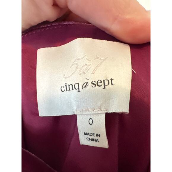 Cinq à Sept Burgundy Velvet Ryder Cocktail Mini Dress Size 0 - Picture 5 of 12